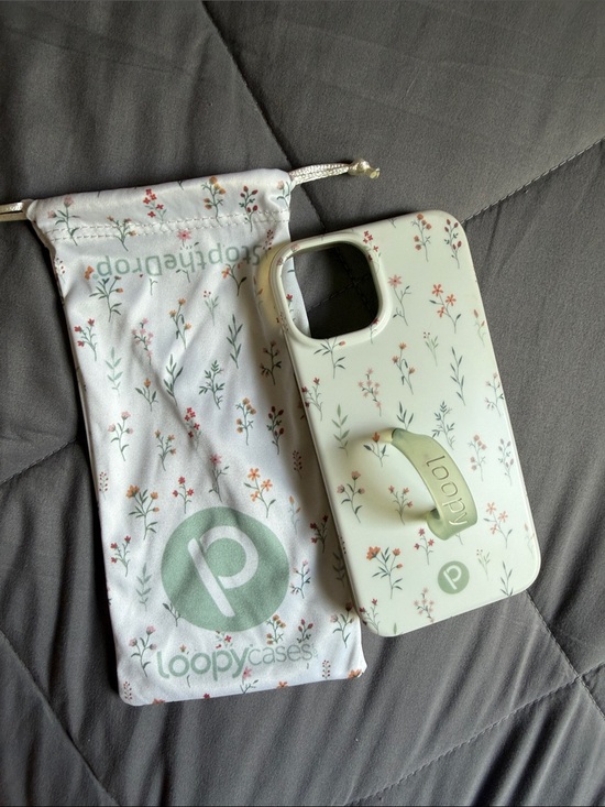 Loopy Case Other - Loopy Case Cream Floral Phone Case with Integrated Loop Grip